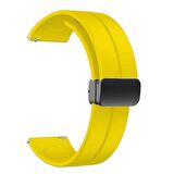 Oppo Watch 46mm 22mm Manyetik Klipsli Silikon Lüx Kordon + Metal Kordon Dönüştürücü