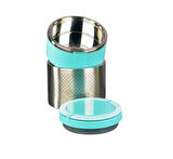 Tohana kulplu çelik sefer tası - yemek termosu saklama kabı 2 katlı turkuaz