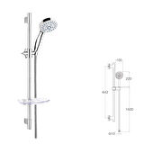 Sürgülü Duş Seti + Ø22Mm Krom Kaplı + 5 Fonksiyonlu