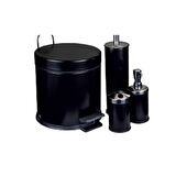 Maxiflow Pedallı Çöp Kovası &Wcfırça+Sab+Diş 4'Lü Set Siyah