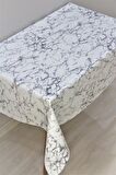Elyaf Astarlı Silinebilir PVC Muşamba Masa Örtüsü Gri Mermer - 1068-1GR
