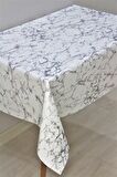 Elyaf Astarlı Silinebilir PVC Muşamba Masa Örtüsü Gri Mermer - 1068-1GR