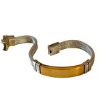 Sade Şık 1. Sınıf Çelik Silver Gold Erkek Çelik Bileklik 22 cm