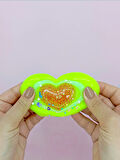 Sevimli Kalp Squishy Simli Yumuşacık (7x9 cm) Kalp Sukuşi - Yeşil