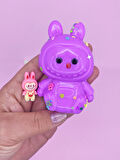 Sevimli Tavşan Squishy Pullu Yumuşacık (6x9 cm) Sukuşi - Mor
