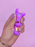 Sevimli Tavşan Squishy Pullu Yumuşacık (6x9 cm) Sukuşi - Mor