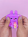 Sevimli Tavşan Squishy Pullu Yumuşacık (6x9 cm) Sukuşi - Mor