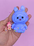 Sevimli Tavşan Squishy Pullu Yumuşacık (6x9 cm) Sukuşi - Mavi