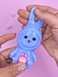 Sevimli Tavşan Squishy Pullu Yumuşacık (6x9 cm) Sukuşi - Mavi