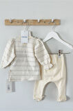 Lotus Kız Bebek Krem Dantel Yaka Detaylı Sim İpli 5'li Set