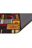 SİYAH KARIŞIK RENKLİ ANADOLU EL DOKUMA PATCHWORK HALI