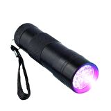 Black Watton 9 Led Mor Işık El Feneri