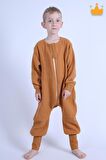Begisa 2-8 Yaş 1 Tog Müslin Çocuk Uyku Tulumu Unisex Baharlık Yazlık Uzun Kollu Uyku Tulumu