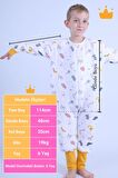 Begisa 2-8 Yaş 1 Tog Müslin Çocuk Uyku Tulumu Unisex Baharlık Yazlık Uzun Kollu Uyku Tulumu