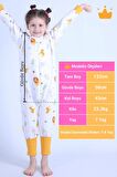 Begisa 2-8 Yaş 1 Tog Müslin Çocuk Uyku Tulumu Unisex Baharlık Yazlık Uzun Kollu Uyku Tulumu