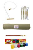 Beyaz Seramik Hamuru 6 Kg Kil Kesme Teli 5'li Ebeşuar 15 Ml Akrilik 6 Lı Set