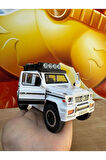 Mercedes G63 Işıklı Müzikli Lüks Jeep Mercedes G65 Beyaz Jip Model Araba 17CM Açılan Kapılar