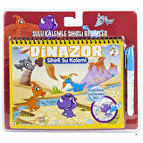 Dinozorlar Temalı Sulu Sihirli Boyama Kitabı - Özel Sulu Kalem Ile Dinazor Water Painting
