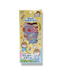 Kawaii Sevimli Karakter Çiçekli Sticker Seti, 10 Yapışkanlı Etiket, Cetvel