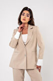 Asmetrik Kesim Gömlek Deteylı Blazer Ceket Pantolon Takım TKM08013