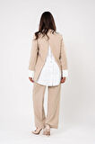 Asmetrik Kesim Gömlek Deteylı Blazer Ceket Pantolon Takım TKM08013
