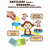 Eğitici Maymun Denge Oyunu İşlem Kartlı Matematik Öğretici Maymun Sayı Tartı Oyun Seti