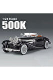 MERCEDES 500K SİYAH ESKİ KLASİK ARABA KAPILAR AÇILIR SESLİ VE IŞIKLI MERCEDES 500 K DİECAST ARABA