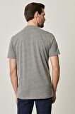 Erkek Gri Slim Fit Dar Kesim V Yaka 2'li Tişört Paketi