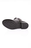 Dgn 508-22K Kadın Arkasi Stretch Yan Taşli Şerit  Knee High Flats Çizme
