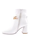 Dgn K405-22K Kadın Zincir Aksesuarli  Topuklu Bot