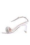 Dgn K9016 Kadin Silver Taş Bantli Bilekten Bağlamali Topuklu Sandalet