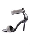 Dgn 8044-23Y Kadin Silver Taşli Bilekten Bağli Topuklu Sandalet
