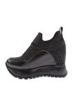 Dgn 927-23Y Kadın Mega Kalin Taban Silver Taşli Sneakers Ayakkabi