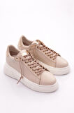 Dgn Es854 Kadın Kalin Taban Silver Taş Bağcikli Sneakers Ayakkabi