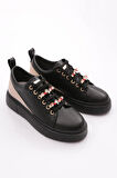 Dgn Es863 Kadin Kalin Renkli Kristal Taşli Sneakers Ayakkabi
