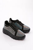 Dgn 501 Kadin Bağcikli Kalin Taban Sneaker Ayakkabi