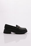 Dgn 2854 Kadin Metal Aksesuarli Loafer Ayakkabi