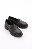 Dgn 2854 Kadin Metal Aksesuarli Loafer Ayakkabi