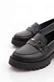 Dgn 2854 Kadin Metal Aksesuarli Loafer Ayakkabi