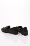 Dgn 1853 Kadin Oval Burun Loafer Ayakkabi