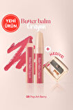 Kremsi, Kalem Şeklinde Renkli Dudak Balmı & Kalemtıraş CLIO Butter Balm Crayon 008 Pop-Art Berry