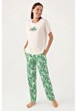 Pierre Cardin 8804 Kısa Kol Kadın Pijama Takım Bej