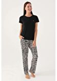 Pierre Cardin 8788 Kısa Kol Kadın Pijama Takım Siyah