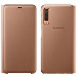 Galaxy A7 2018 ile Uyumlu Wallet Cover Kılıf Altın EF-WA7500PFEGWW