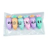 Unick Color Havuç Mını Fosforlu Kalem 6’Lı Set 5640