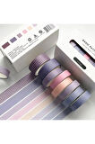 Violet Temalı 8 Renkli Washi Bant • Sticky Note (GGK-PC013)