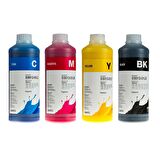 InkTec Epson Muadil 1LT 4 Renk Set Pigment Mürekkep (Wf Serisi)(E0013)