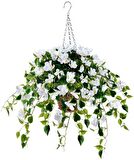 Yapay Çiçek Beyaz Begonvil Çiçeği 8Dallı 70cm Sarkan Çiçek