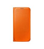 Galaxy S6 ile Uyumlu Flip Wallet (Deri Görünümlü) Turuncu EF-WG920POEGWW