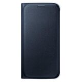 Galaxy S6 ile Uyumlu Flip Wallet (Deri Görünümlü) Siyah EF-WG920PBEGWW